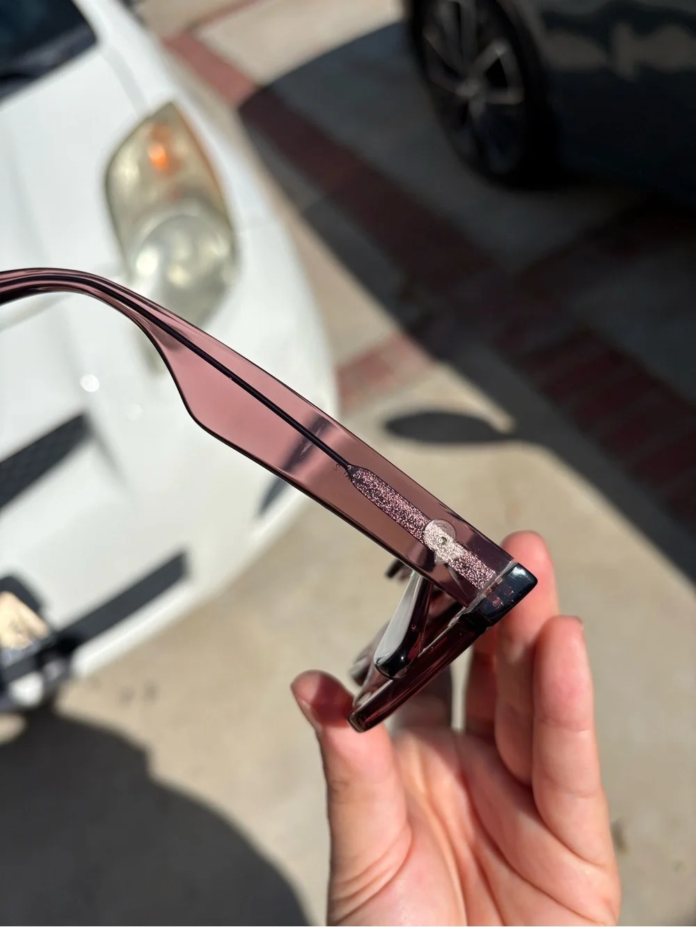 James Sunglasses — Translucent Rose Pink Square Shades